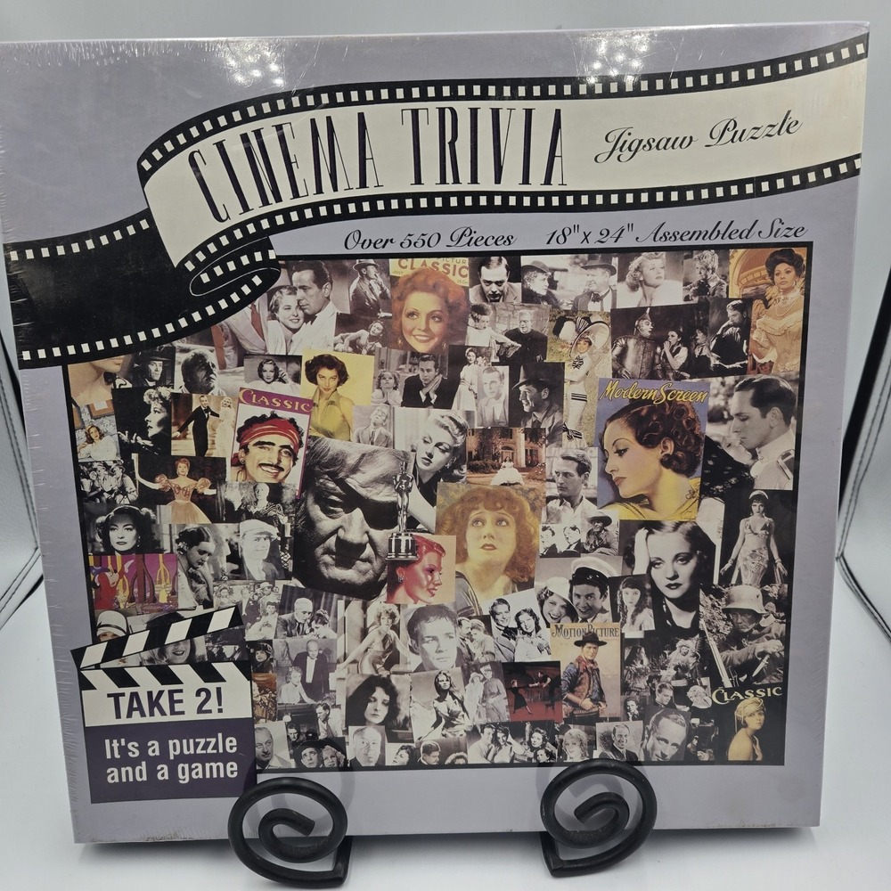 VTG CINEMA TRIVIA 550pc Puzzle Game With Q&A New & Sealed Hollywood T841 USA